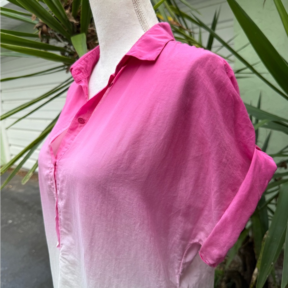 Hugo Boss Pink and White Ombre Short Sleeve